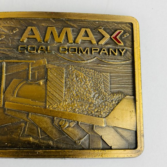 AMAX Coal Company Men's Brass Belt Buckle - Picture 3 of 5